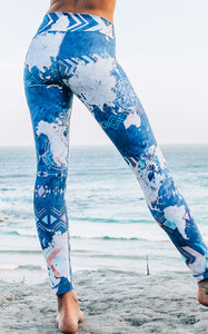 beach background yoga leggings australia