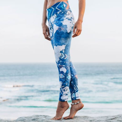 blue patterned leggings australia